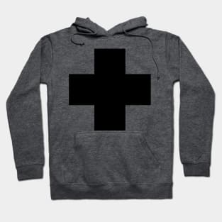 Black cross on a black background Hoodie